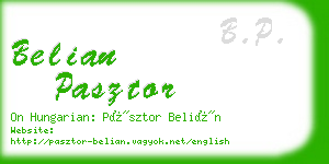 belian pasztor business card